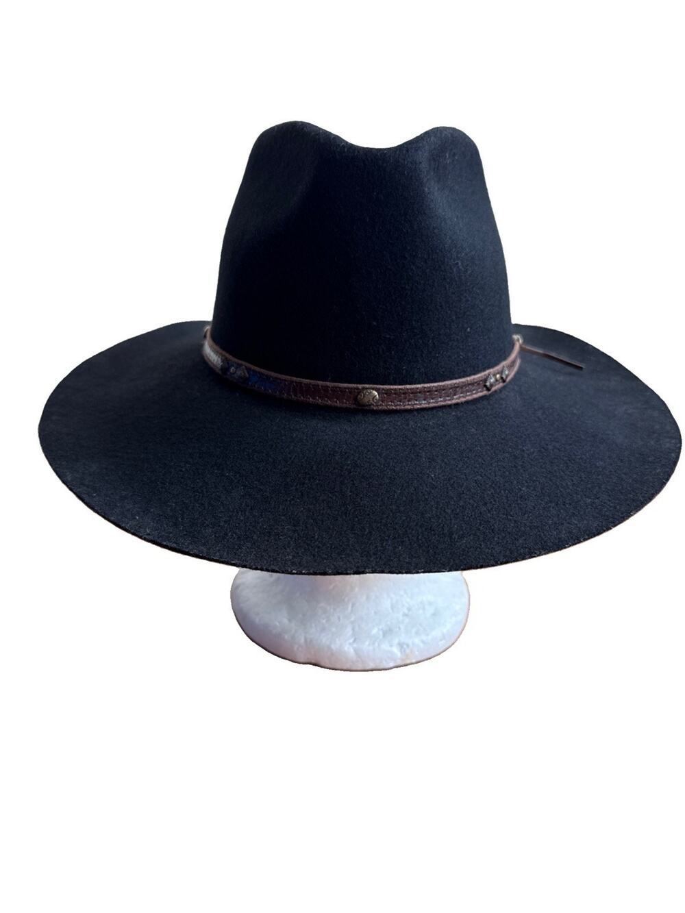 Outback Trading Company Black Cowboy Hat 100% Wool Size 7 1/8